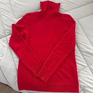 Talbots Vibrant Red Cashmere Turtleneck Sweater